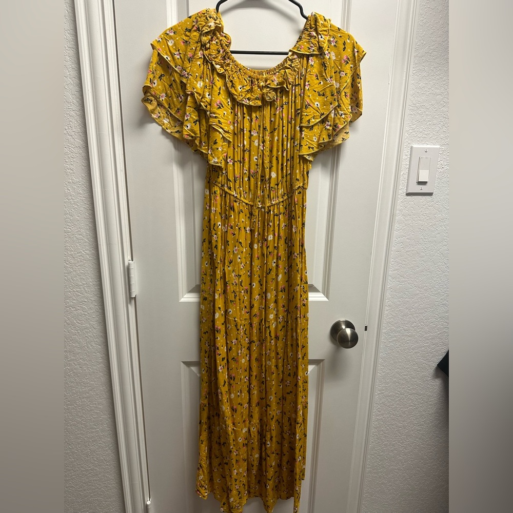Off shoulder printed floral dress